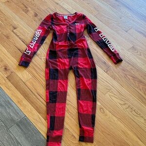 PINK Victoria's Secret Red and Black Plaid Pajama Set